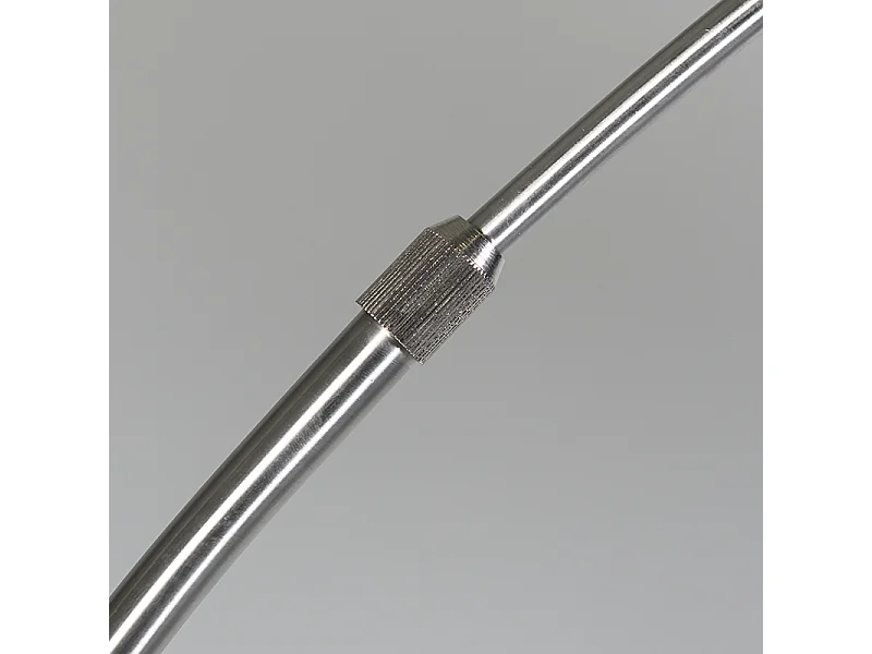 Lampe à arc moderne en acier avec abat-jour en tissu noir - Arc Basic