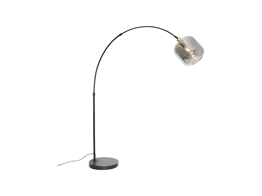 Lampe à arc noir avec or avec verre fumé - Zuzanna