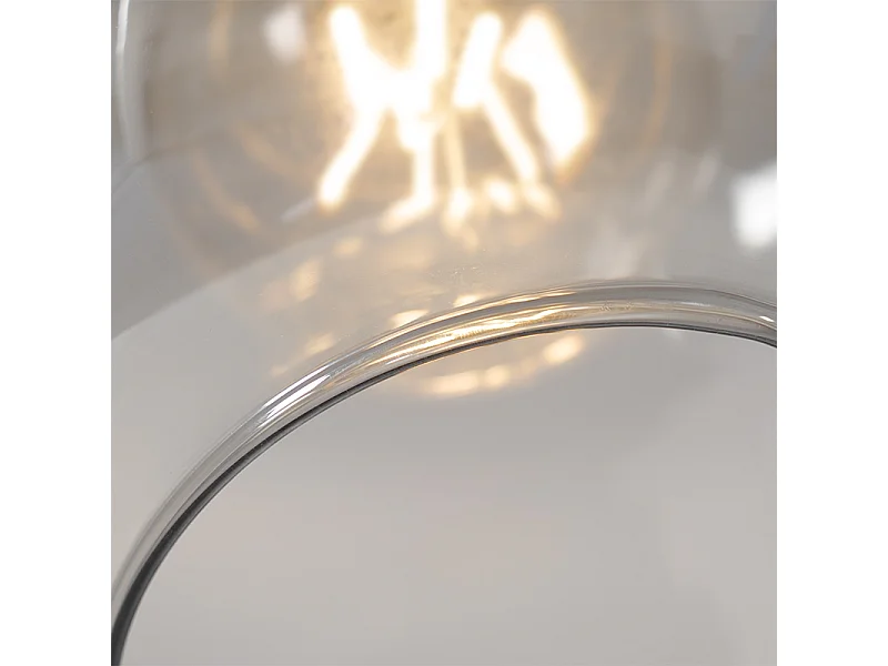 Lampe à arc noire avec verre doré et fumé - Zuzanna