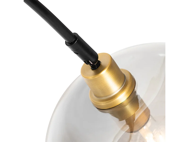 Lampe à arc noire avec verre doré et fumé - Zuzanna