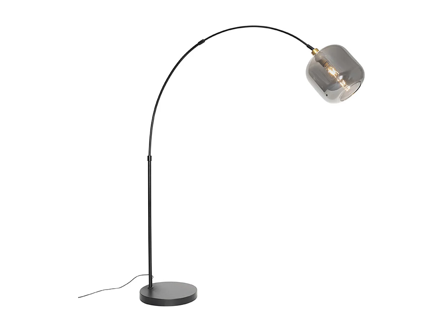 Lampe à arc noire avec verre doré et fumé - Zuzanna