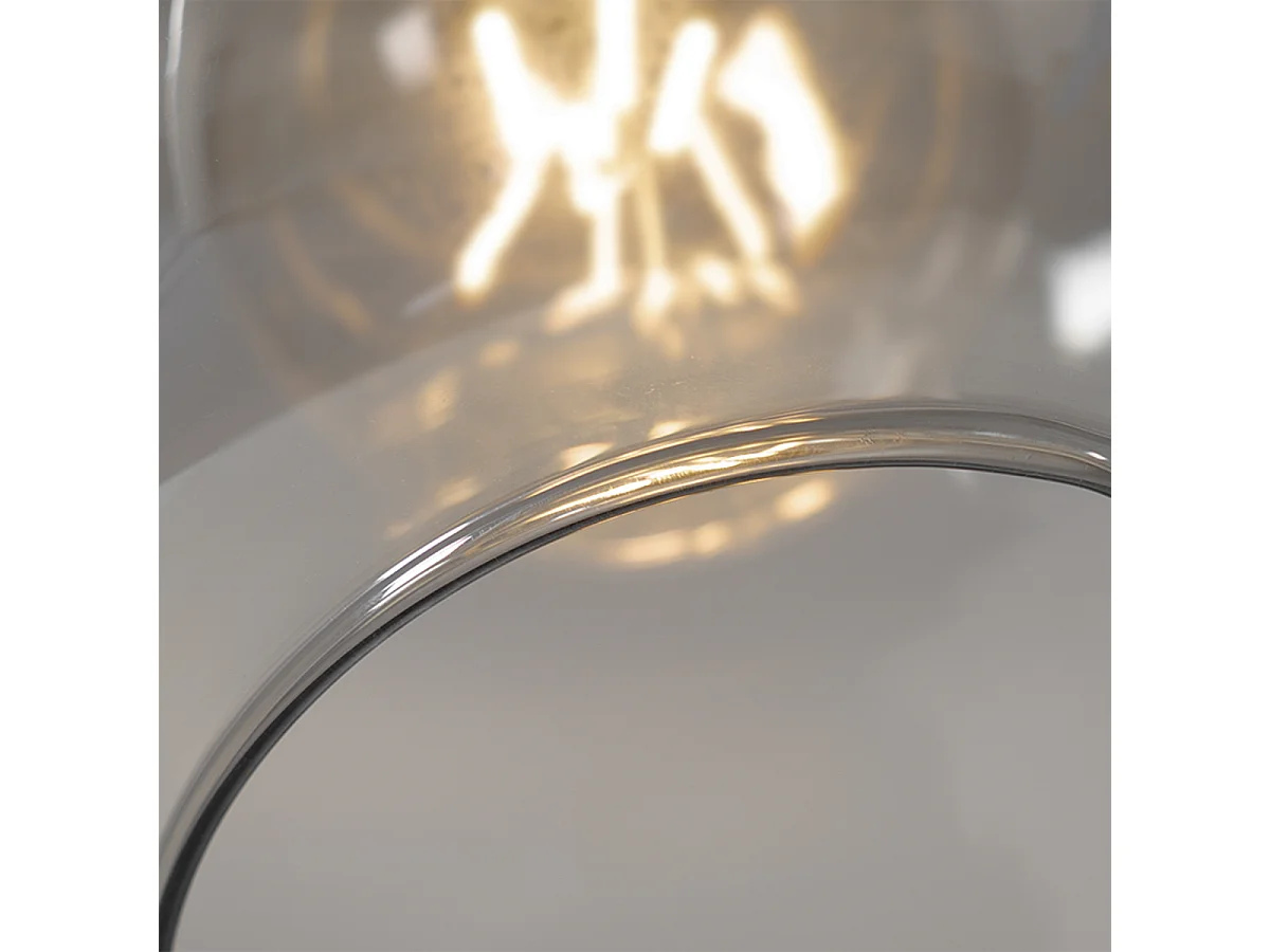 Lampe à arc noire avec verre doré et fumé - Zuzanna