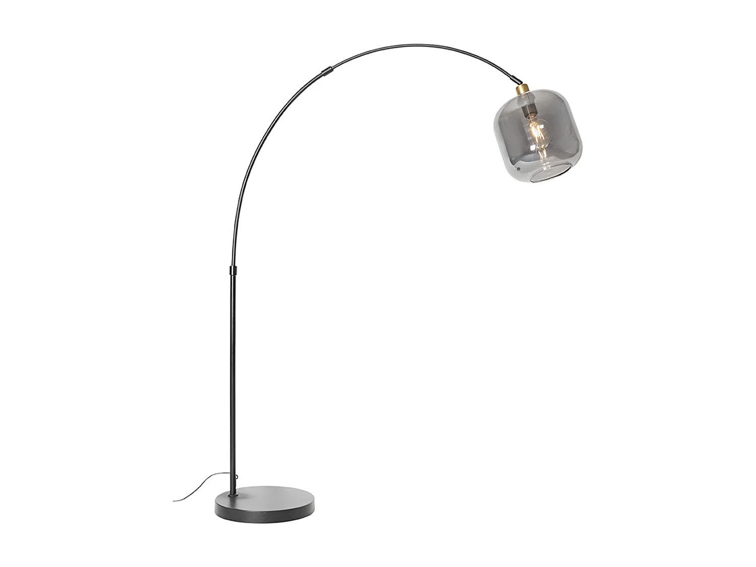 Lampe à arc noire avec verre doré et fumé - Zuzanna