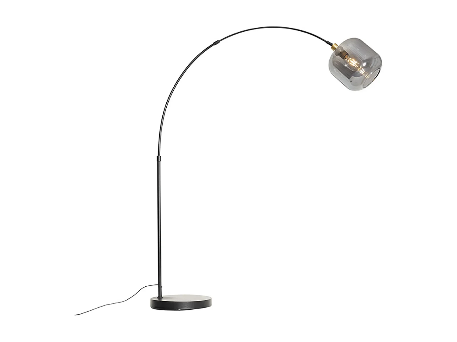 Lampe à arc noire avec verre doré et fumé - Zuzanna