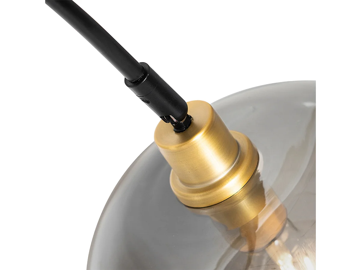 Lampe à arc noire avec verre doré et fumé - Zuzanna