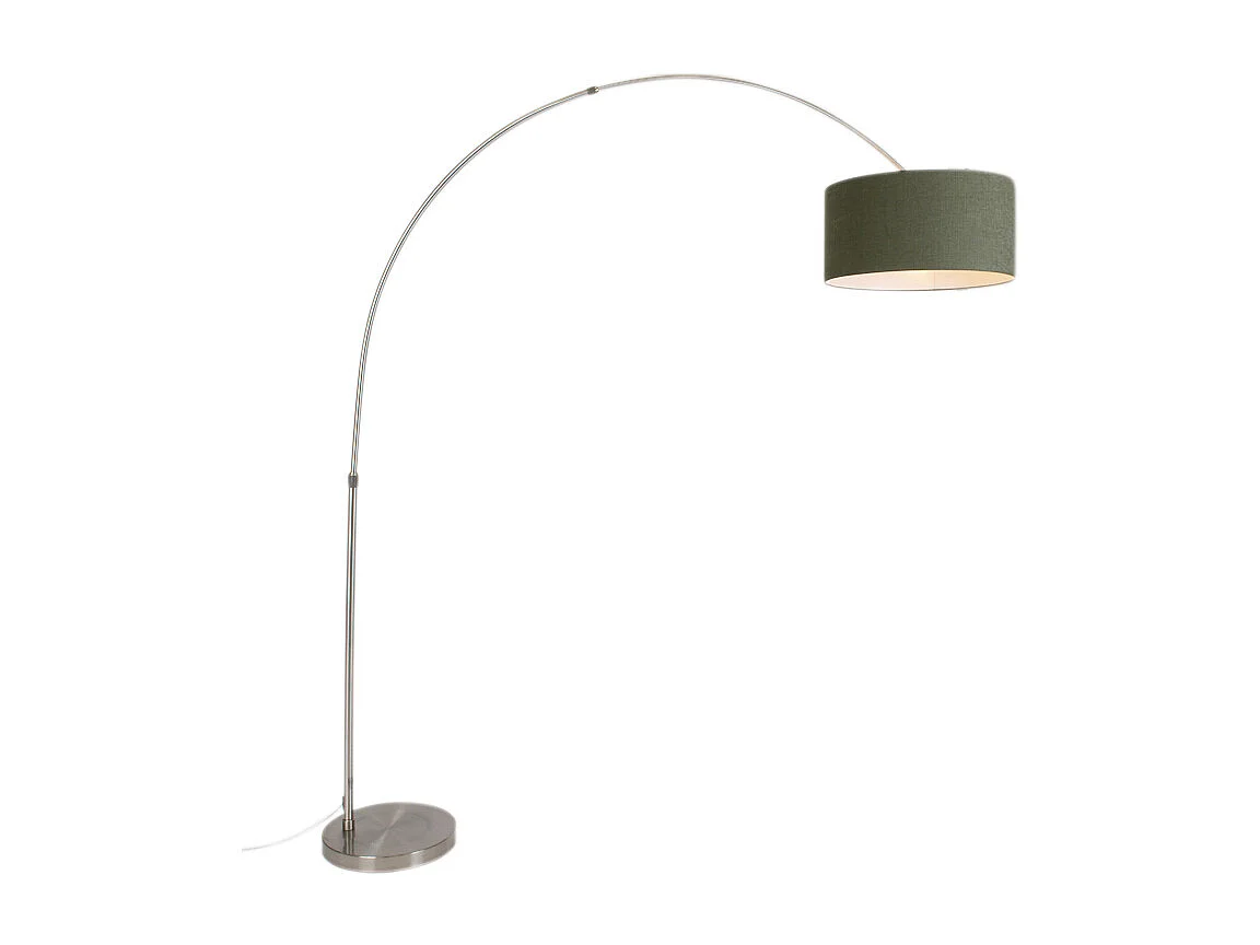 Lampe à arc en acier avec abat-jour vert mousse 50/50/25 - XXL