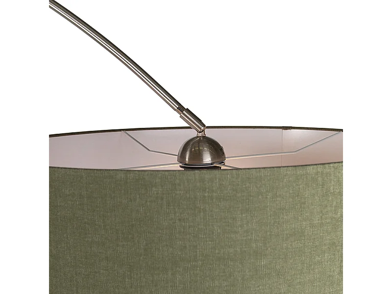 Lampe à arc en acier avec abat-jour vert mousse 50/50/25 - XXL