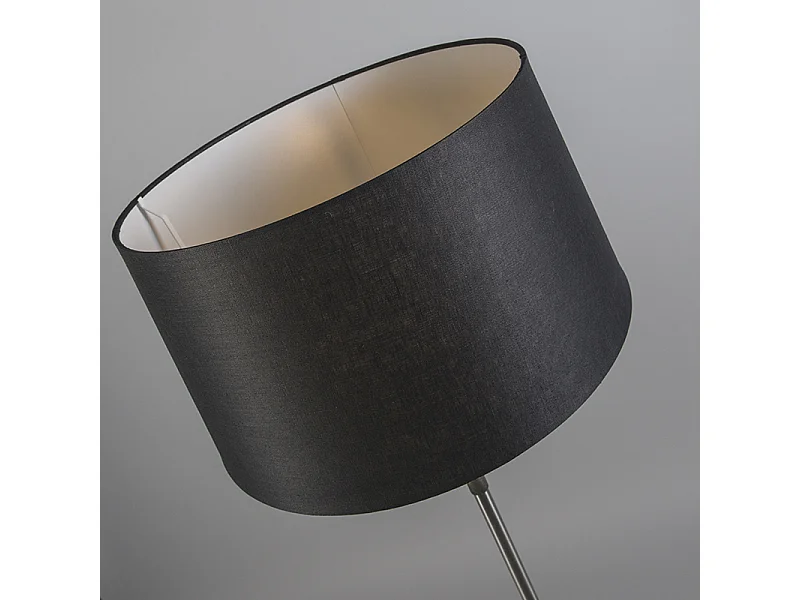 Lampadaire acier avec abat-jour noir 45 cm réglable - Parte