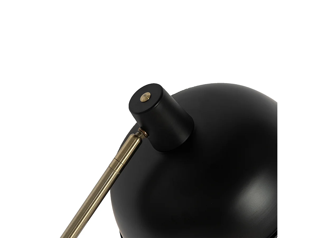 Lampadaire rétro noir avec bronze - Milou