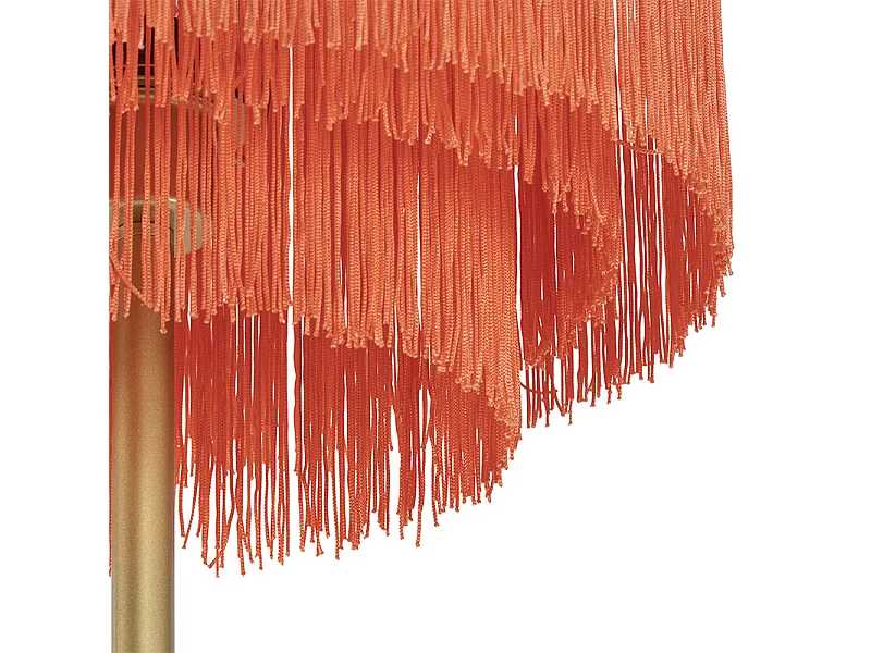 Lampadaire oriental abat-jour rose doré à franges - Franxa