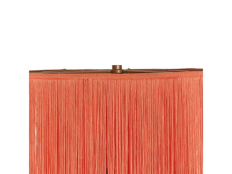 Lampadaire oriental abat-jour rose doré à franges - Franxa