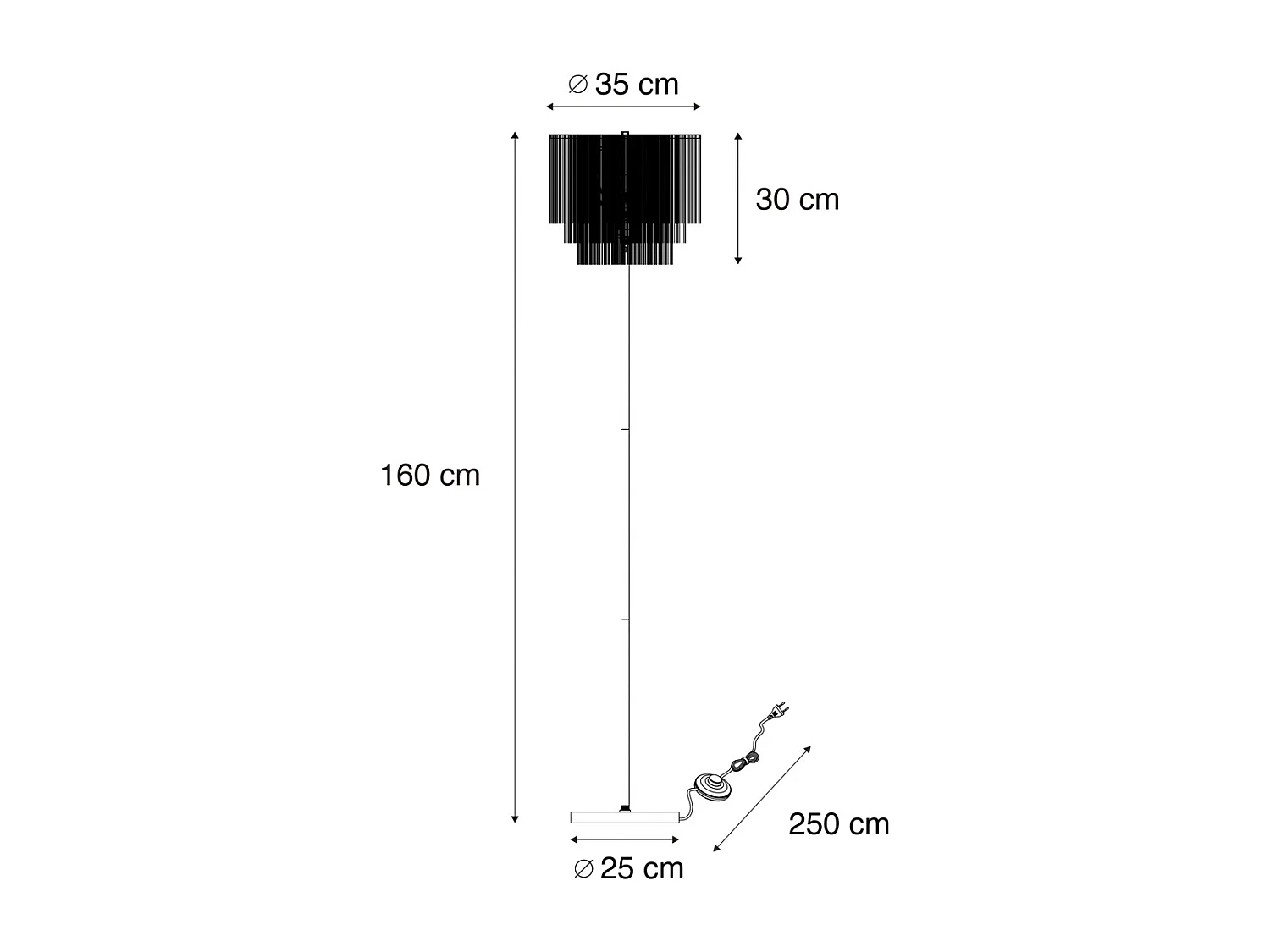 Lampadaire oriental doré avec abat-jour rose à franges - Franxa