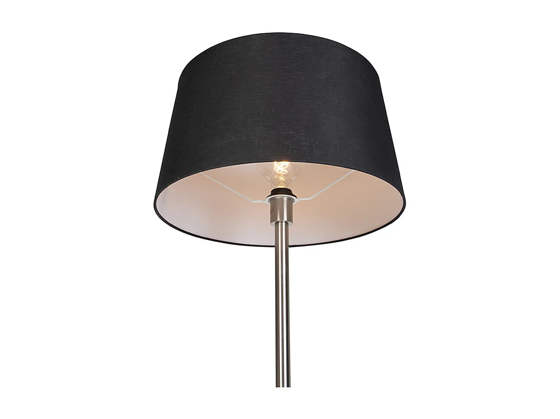 Lampadaire moderne en acier avec abat-jour noir 45 cm - Simplo