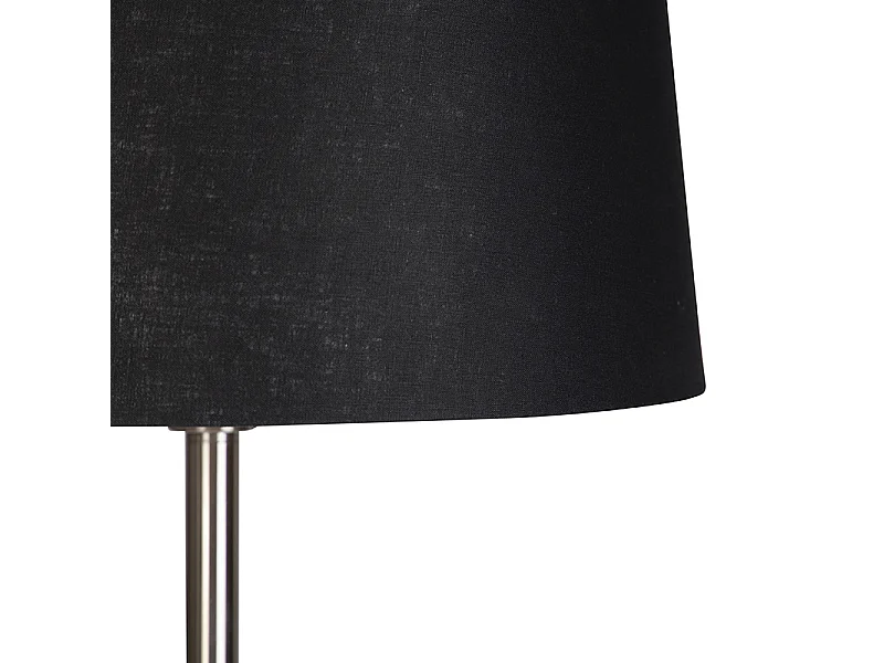 Lampadaire moderne en acier avec abat-jour noir 45 cm - Simplo