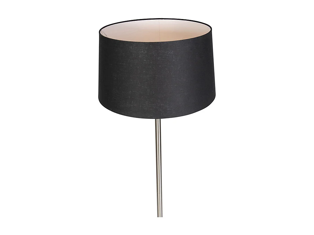 Lampadaire moderne en acier avec abat-jour noir 45 cm - Simplo