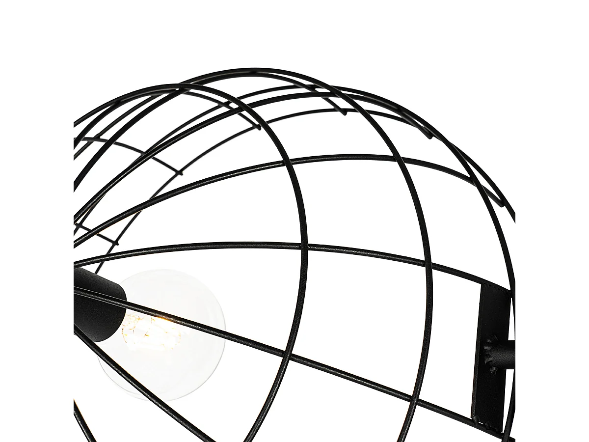 Lampadaire industriel trépied noir 50 cm orientable - Hanze