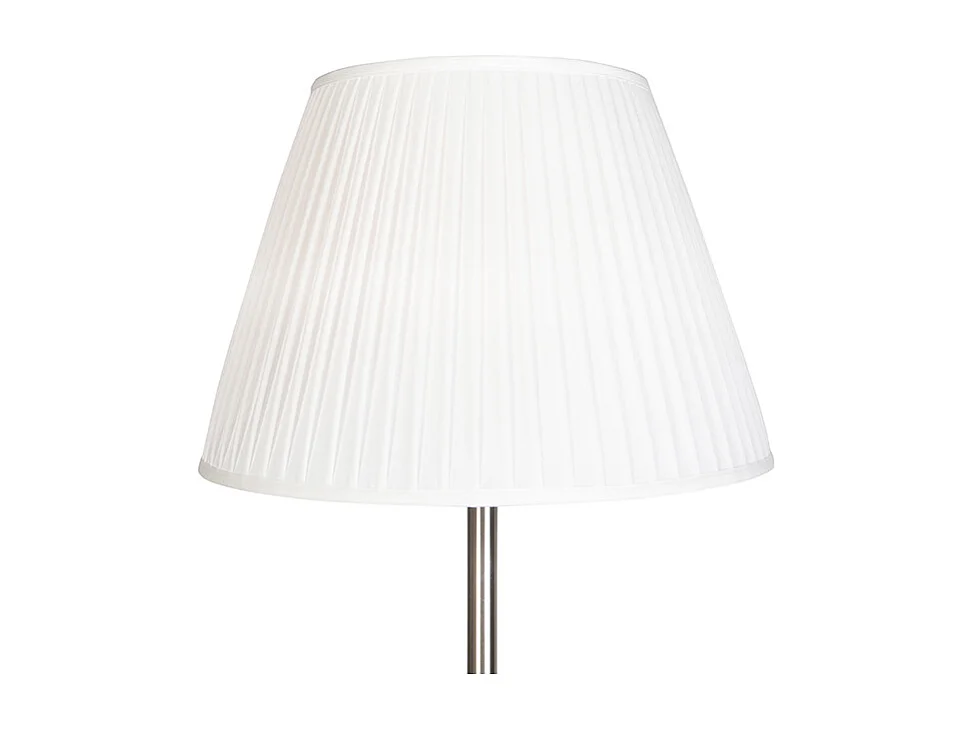 Lampadaire moderne en acier avec abat-jour plissé blanc 45 cm - Simplo