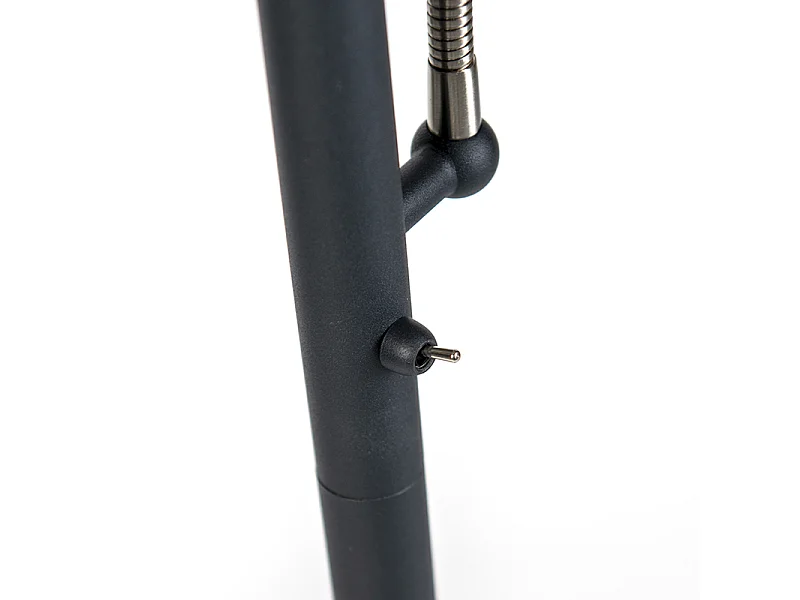 Lampadaire classique noir avec abat-jour noir et lumière de lecture - Retro