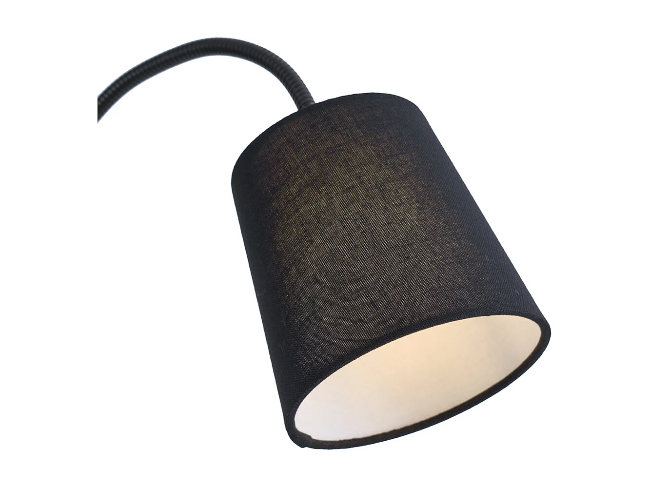 Lampadaire classique noir avec abat-jour noir et liseuse - Retro