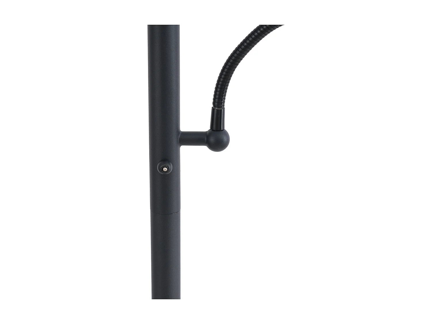 Lampadaire classique noir avec abat-jour noir et liseuse - Retro