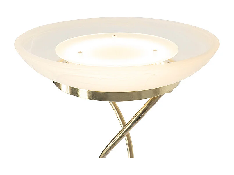 Lampadaire en laiton avec LED et variateur avec lampe de lecture - Empoli