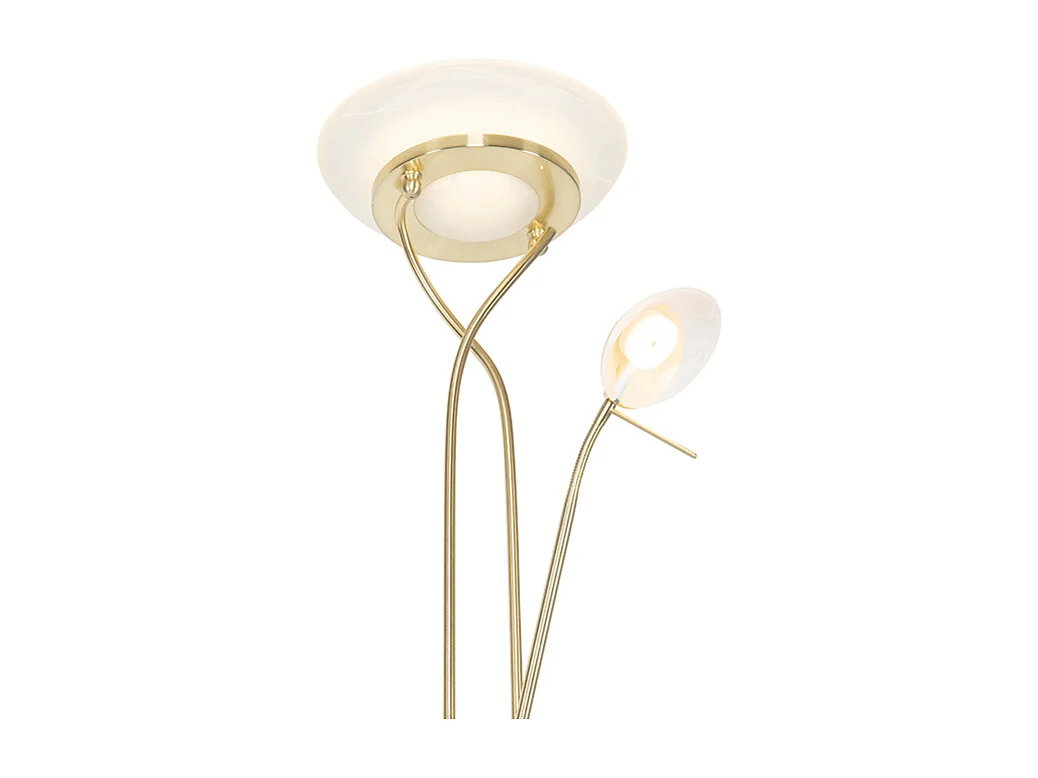 Lampadaire en laiton avec lampe de lecture avec LED et variateur - Empoli