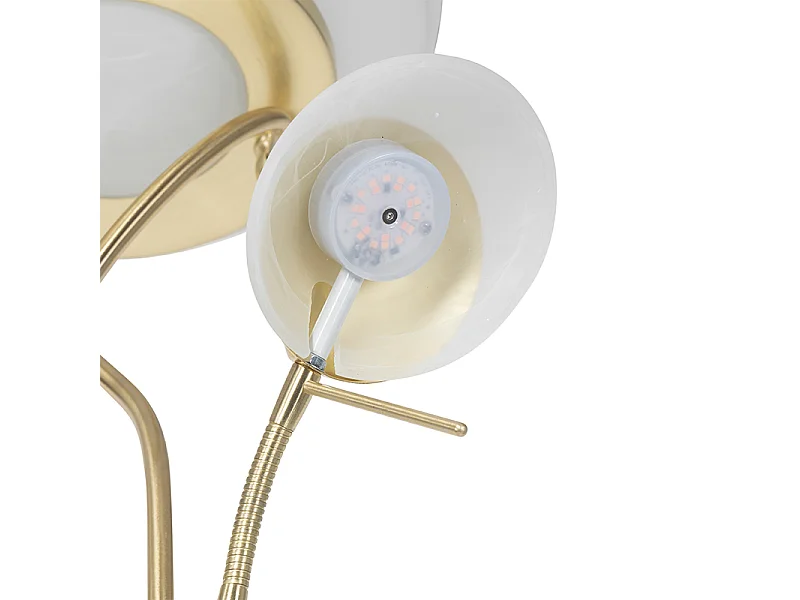 Lampadaire laiton avec LED et variateur avec lampe de lecture - Empoli