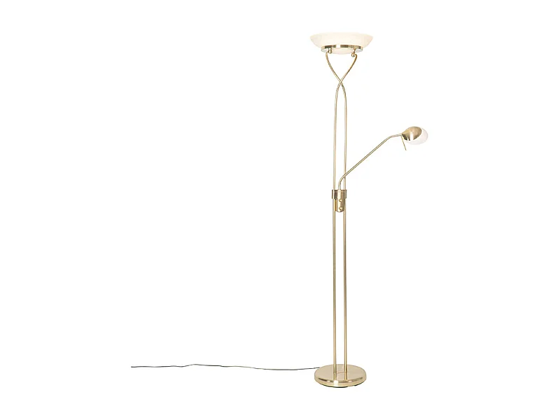 Lampadaire en laiton avec lampe de lecture avec LED et variateur - Empoli