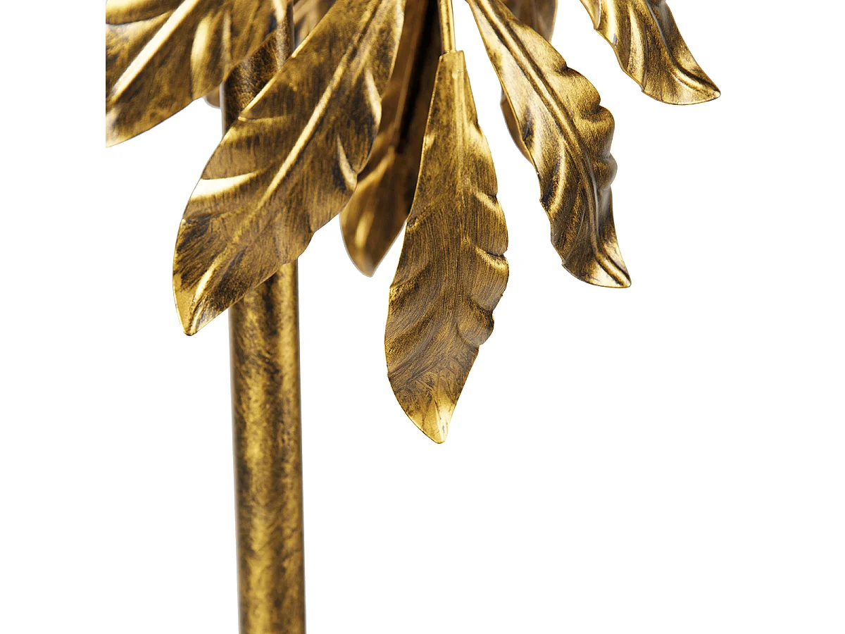 Lampadaire vintage or antique avec abat-jour vert - Linden