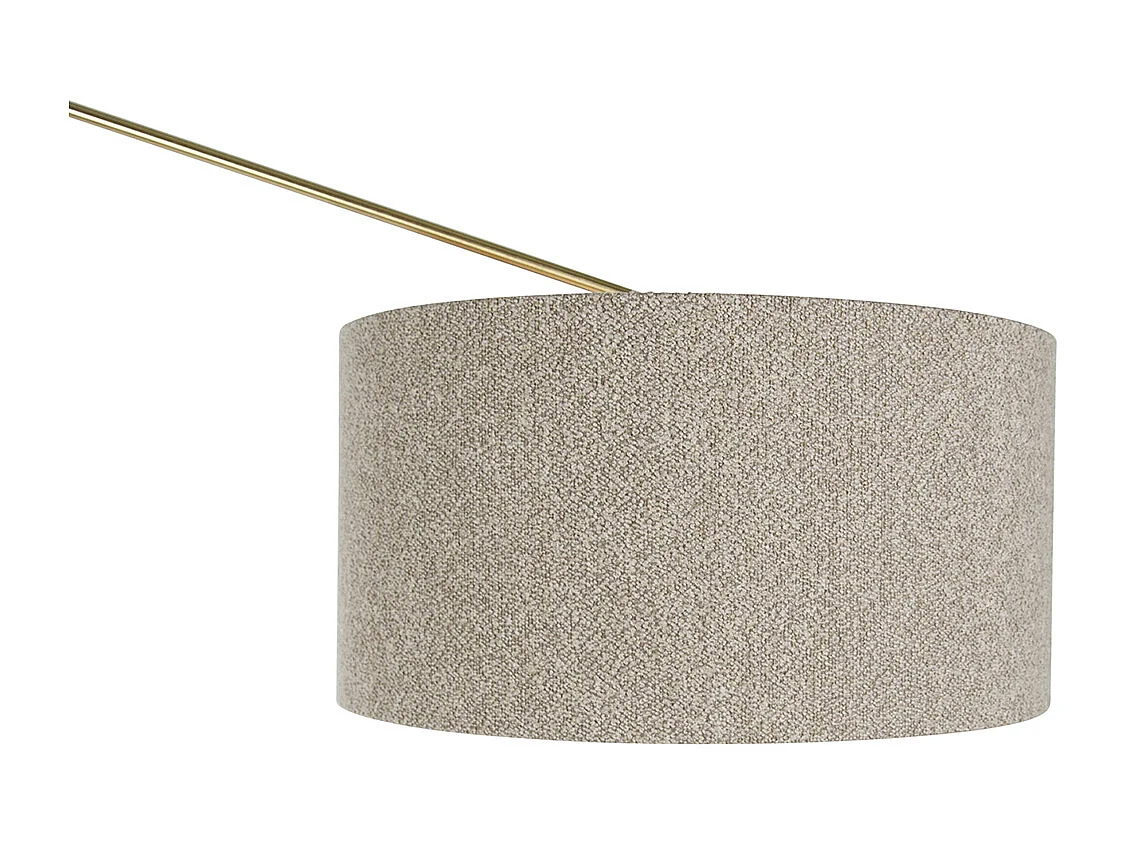 Lampadaire doré avec abat-jour bouclé taupe 50 cm orientable - Editeur