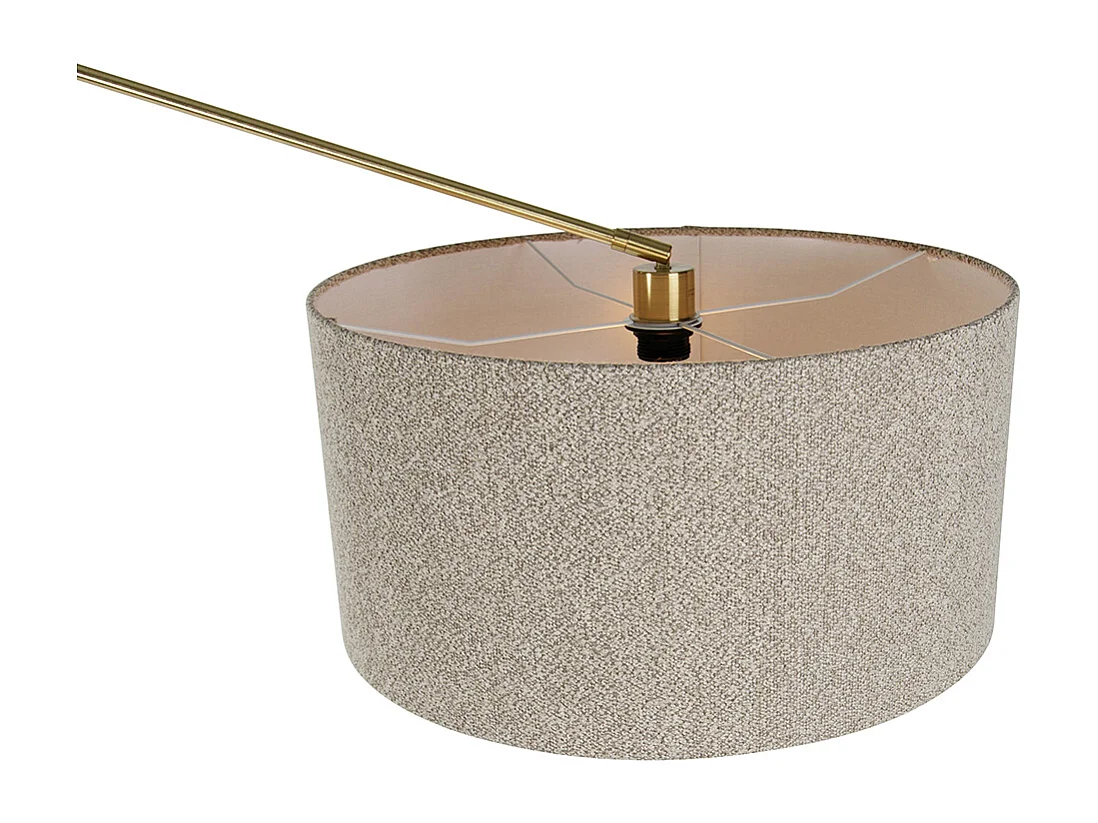 Lampadaire doré avec abat-jour bouclé taupe 50 cm orientable - Editeur