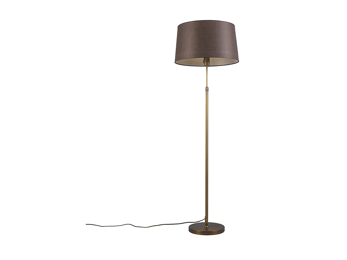 Lampadaire en bronze avec abat-jour marron 45 cm réglable - Parte