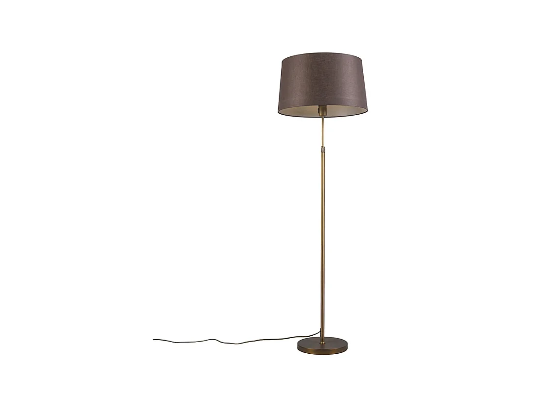 Lampadaire en bronze avec abat-jour marron réglable 45 cm - Parte