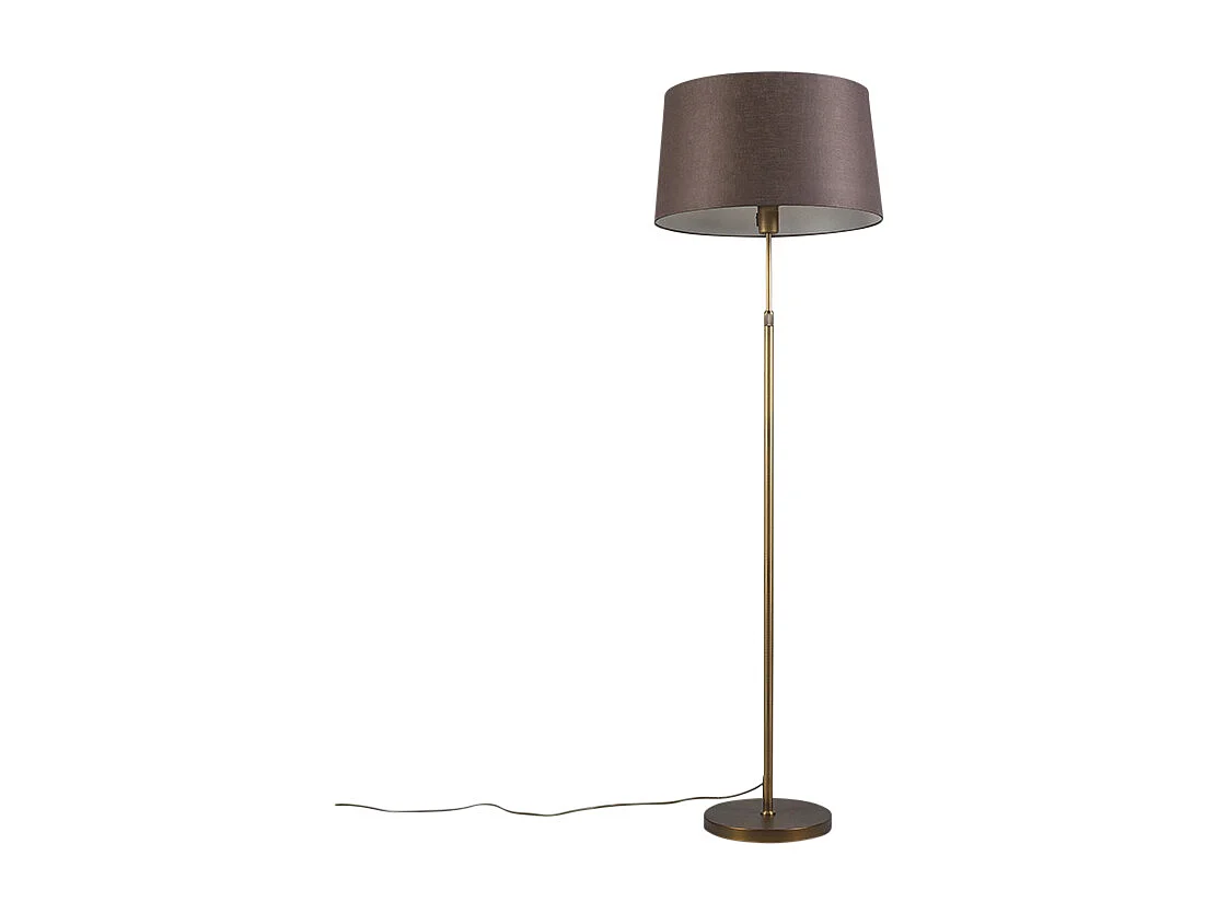 Lampadaire en bronze avec abat-jour marron 45 cm réglable - Parte