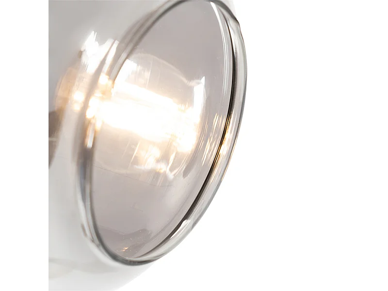 Lampadaire noir avec or avec verre fumé 2 lumières - Zuzanna