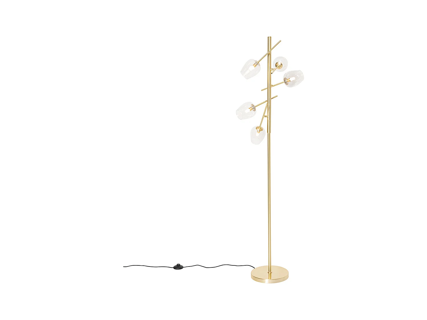 Lampadaire classique or avec verre - Elien