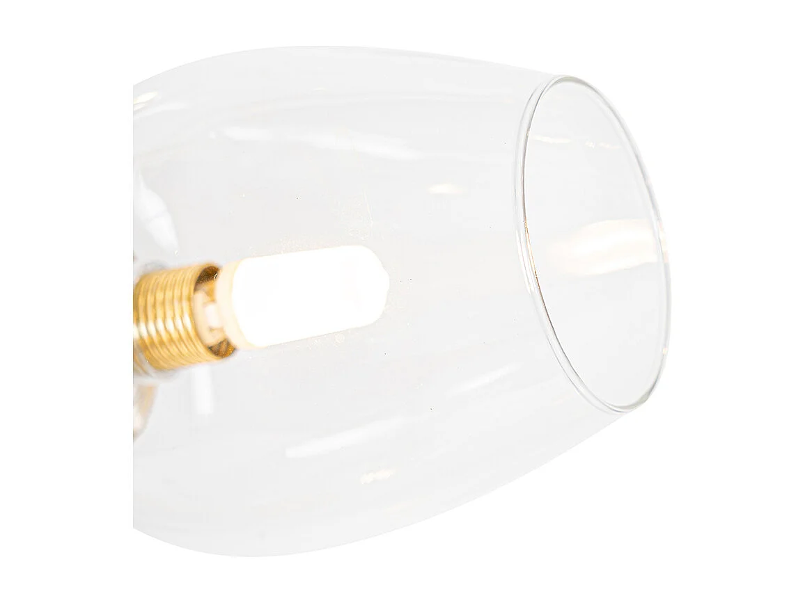 Lampadaire classique doré avec verre 5 lumières - Elien