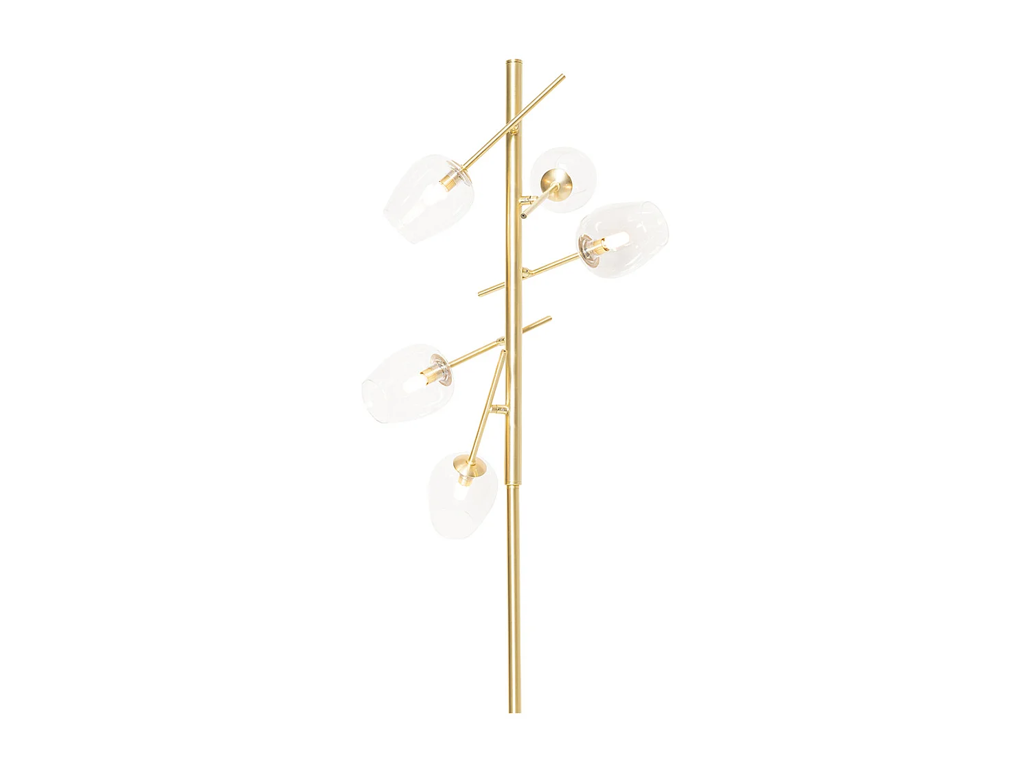 Lampadaire classique doré avec verre 5 lumières - Elien