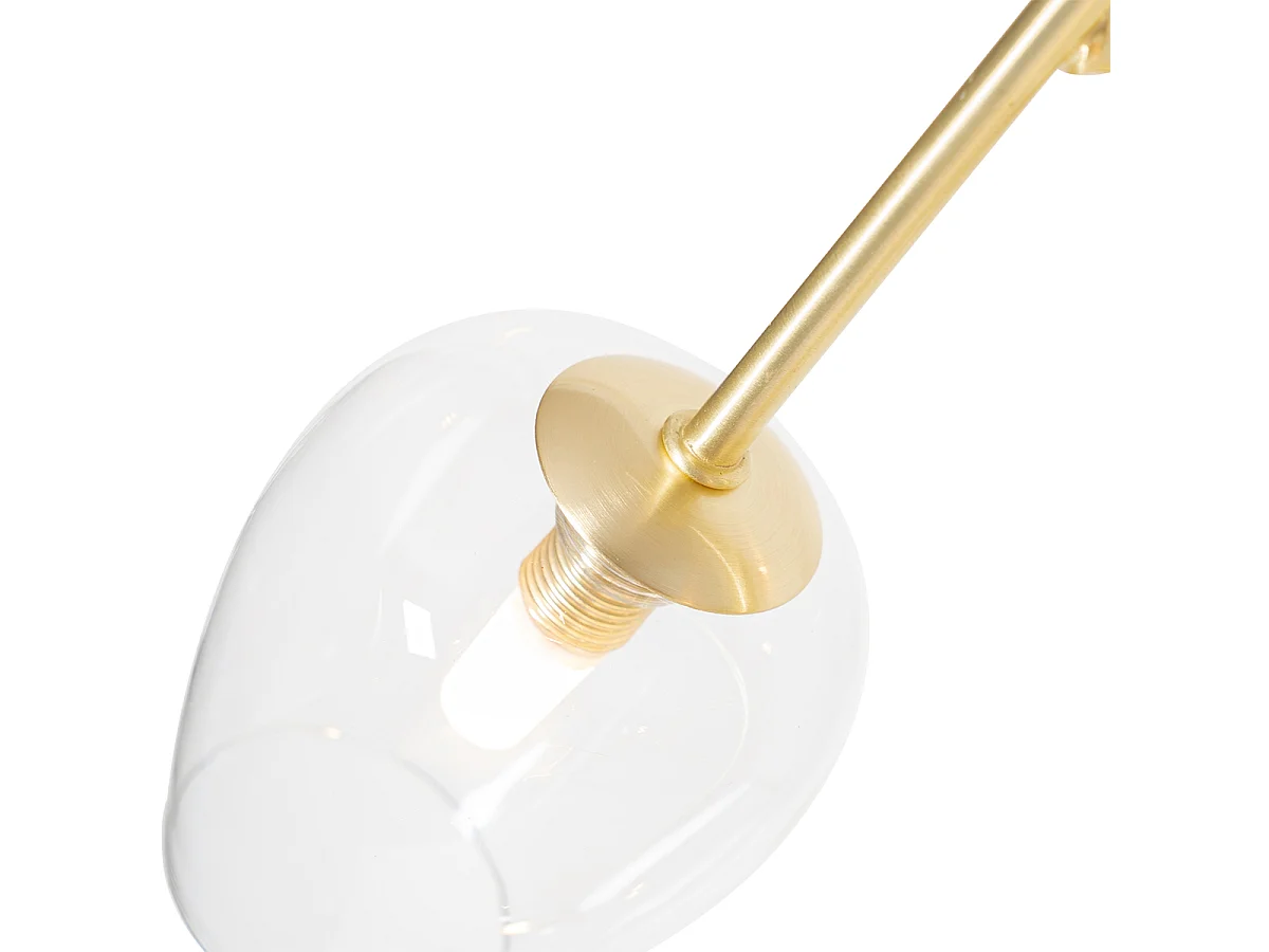 Lampadaire classique doré avec verre 5 lumières - Elien