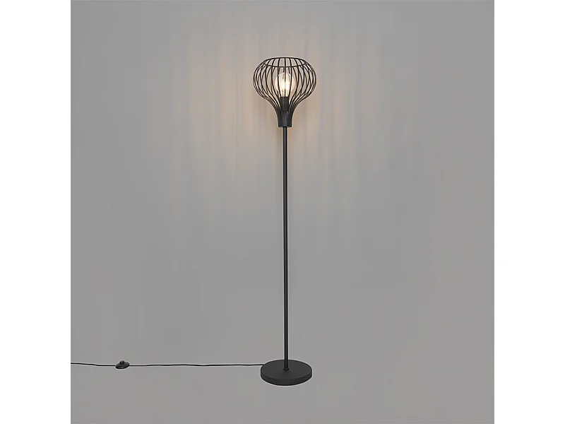 Lampadaire moderne noir - Saphira