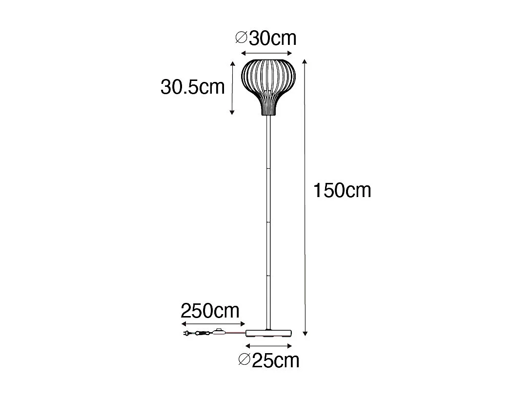 Lampadaire moderne noir - Saffira