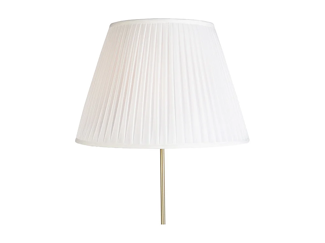Lampadaire or / laiton avec abat-jour plissé crème 45 cm - Parte