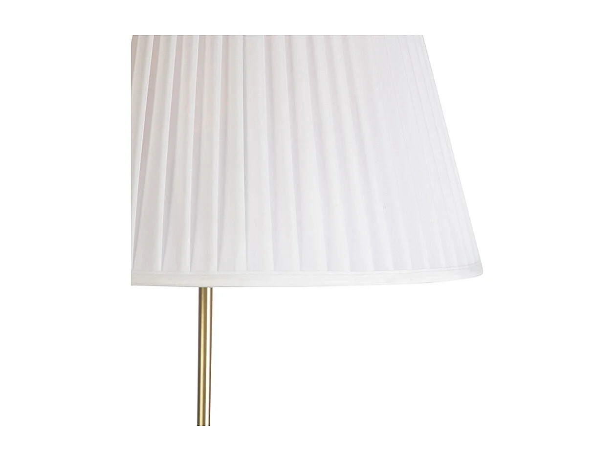 Lampadaire or / laiton avec abat-jour plissé crème 45 cm - Parte