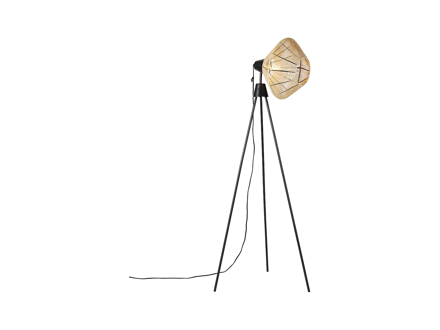 Lampadaire rustique trépied corde - Jenthe