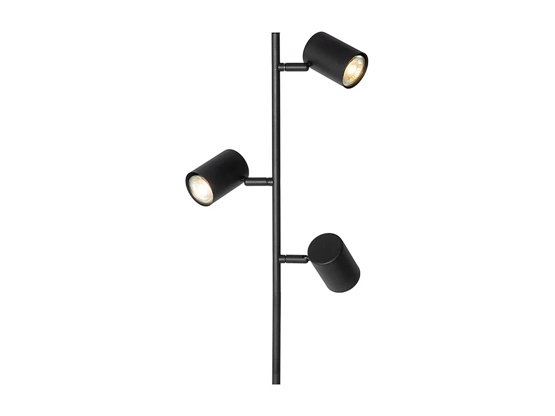 Lampadaire moderne noir 3 lumières - Jeana