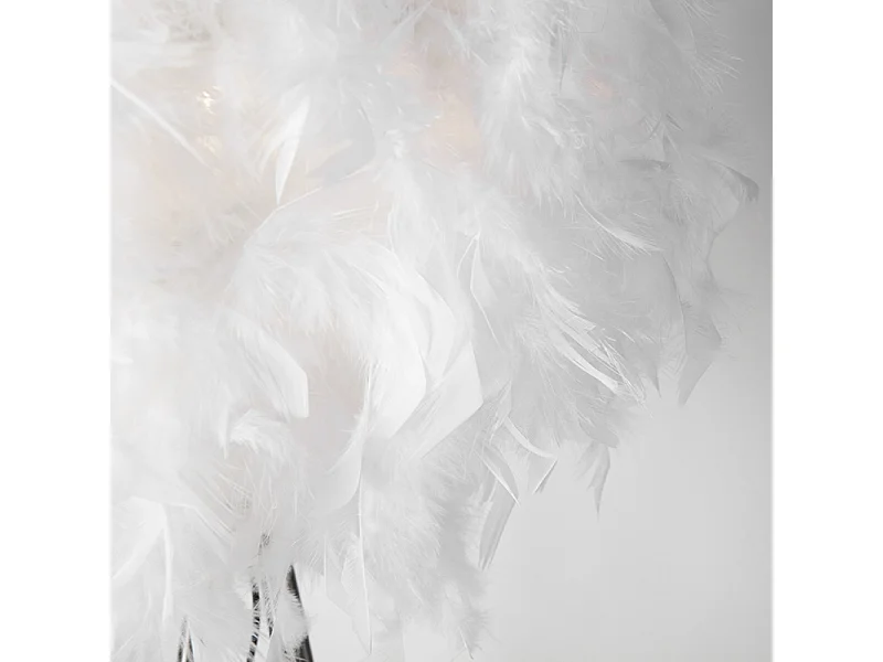 Lampadaire style campagnard acier avec blanc - Feather