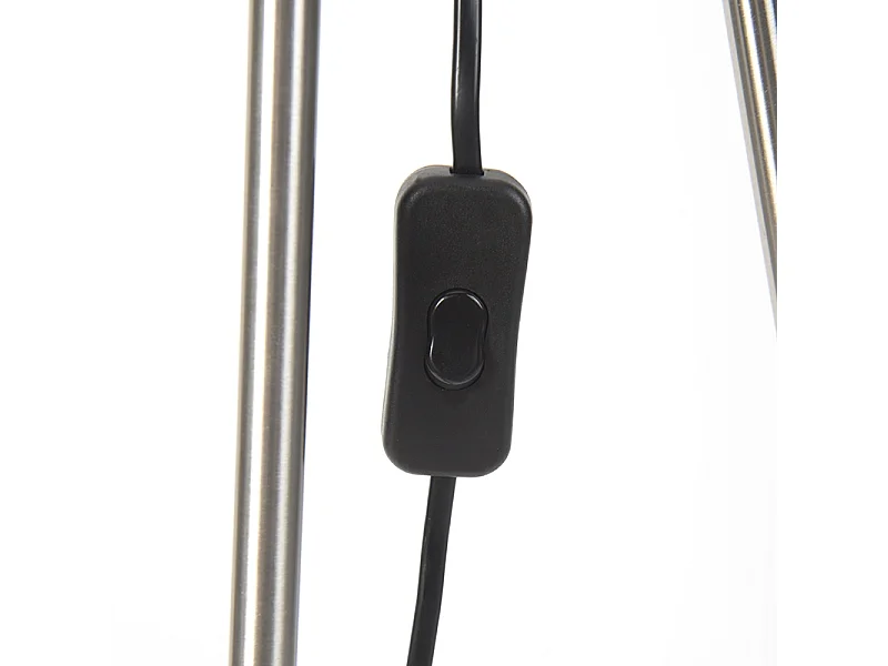 Lampadaire style campagnard acier avec blanc - Feather