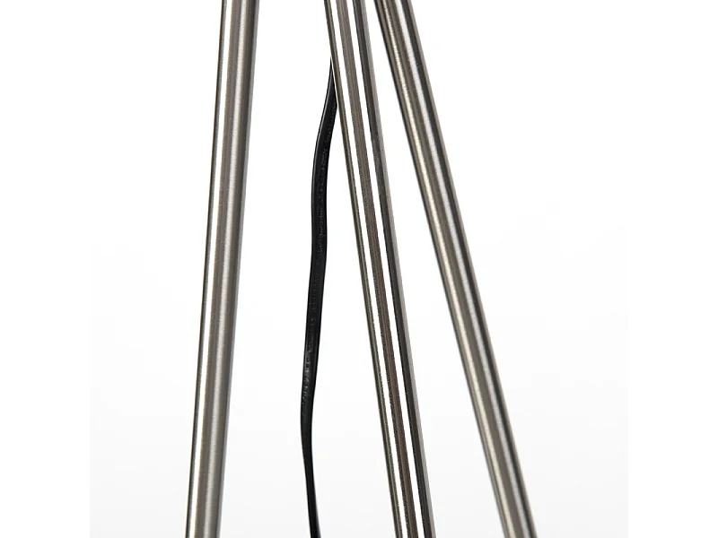 Lampadaire style campagnard acier avec blanc - Feather