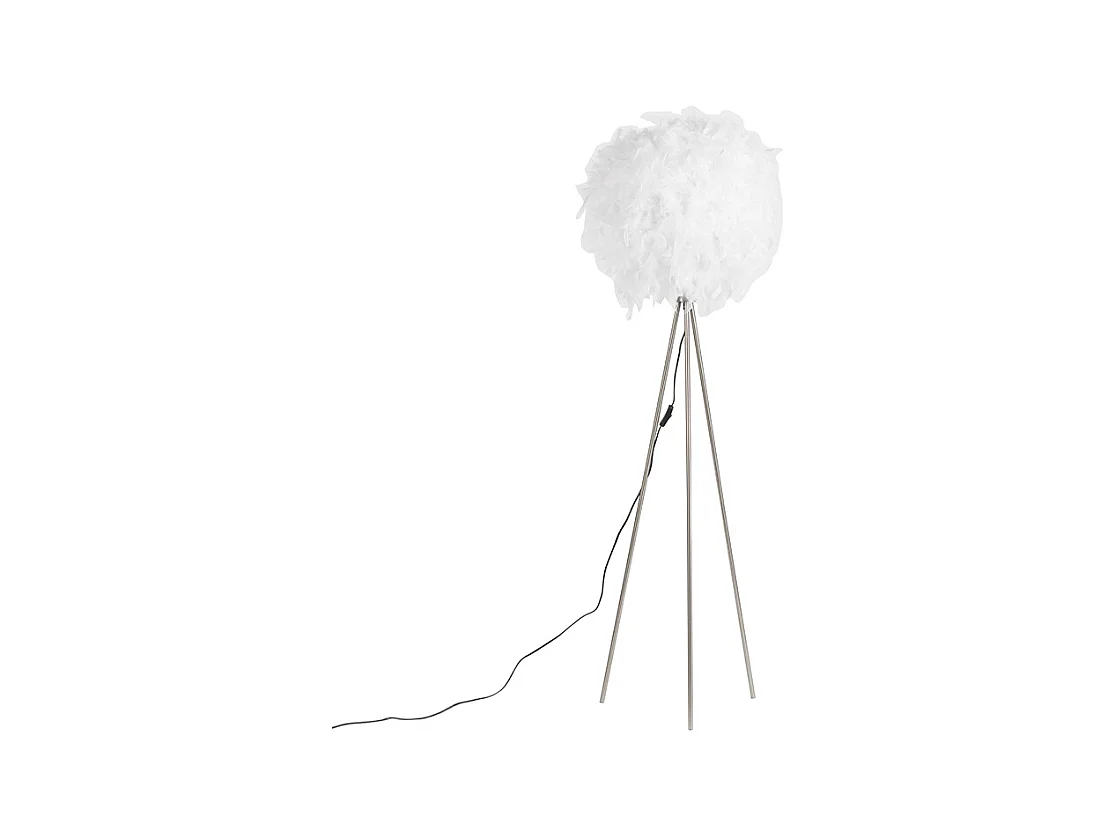 Lampadaire style campagnard acier avec blanc - Feather