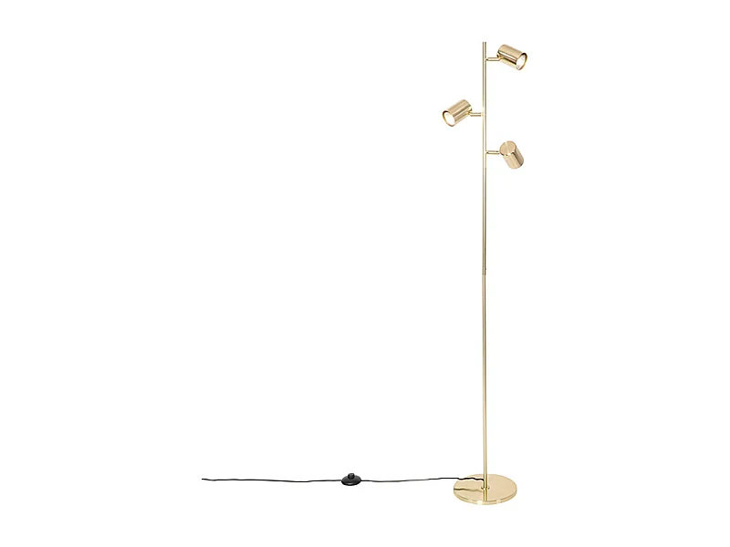 Lampadaire moderne en laiton 3 lumières - Jeana